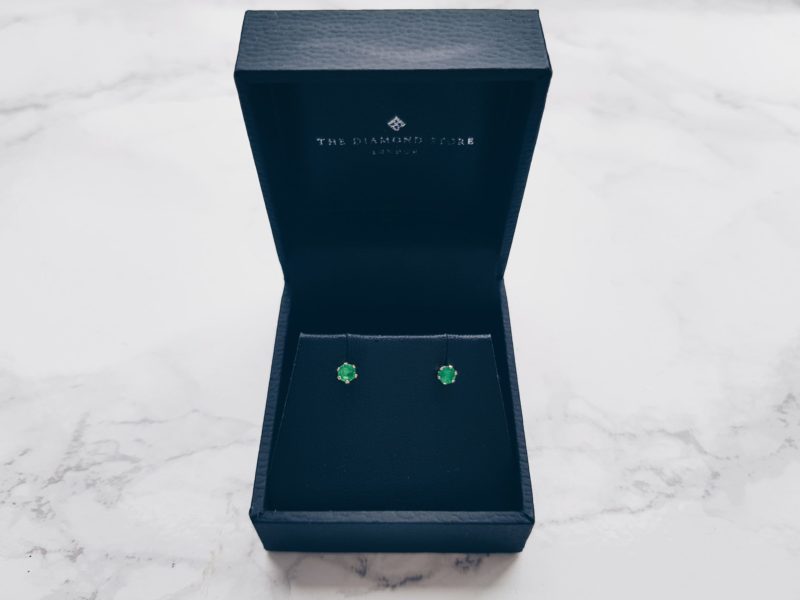 The Diamond Store 9 Carot Gold Emerald Earrings | The LDN Gal