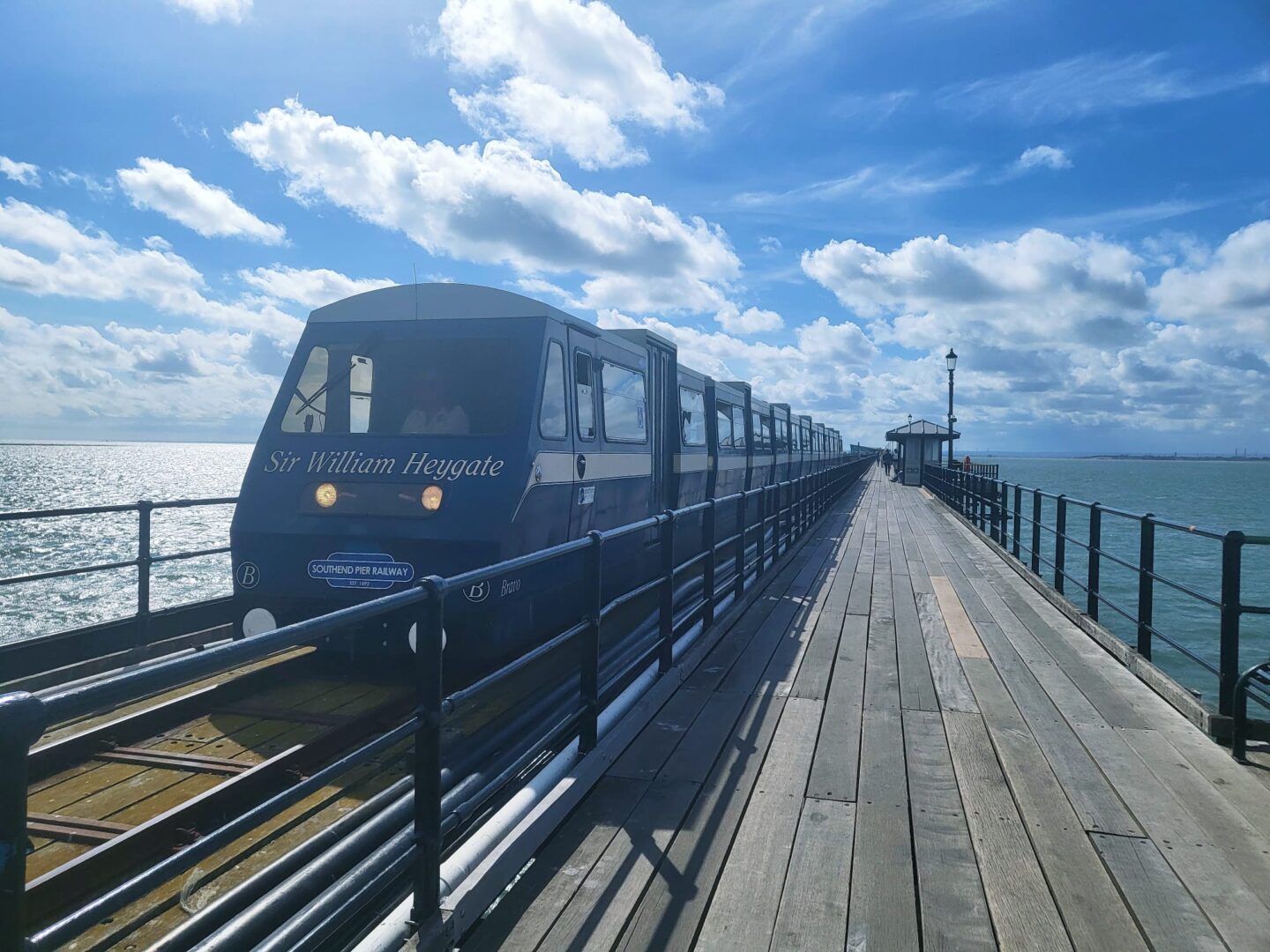 Southend Pier and Railway Train on Track